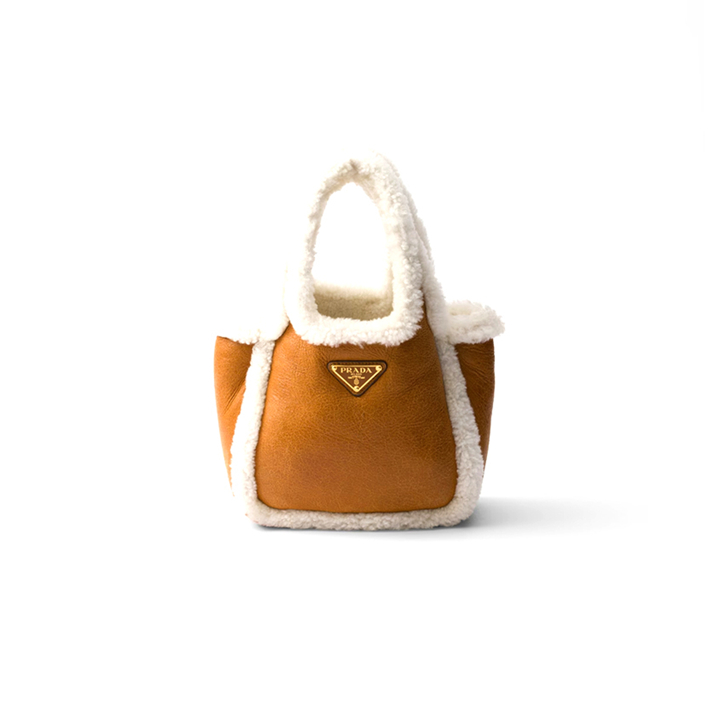Pra*a shearling mini handbag 1ba349 (18*15.5*10cm)